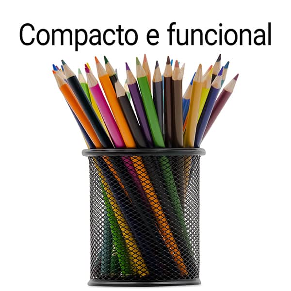 Porta lápis aramado preto B8802 Spiral Office PT 1 UN Porta lápis aramado preto B8802 Spiral Office PT 1 UN