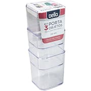 Organizador de mesa com 3 peças, Cristal, 6413.H.000, Dello - PT 1 UN