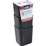 Organizador de mesa com 3 peças, Preto, 6413.H.000, Dello - PT 1 UN
