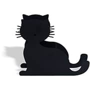 Porta lápis com suporte para celular em aço, Gato, Preto, 10271007, Geguton - PT 1 UN