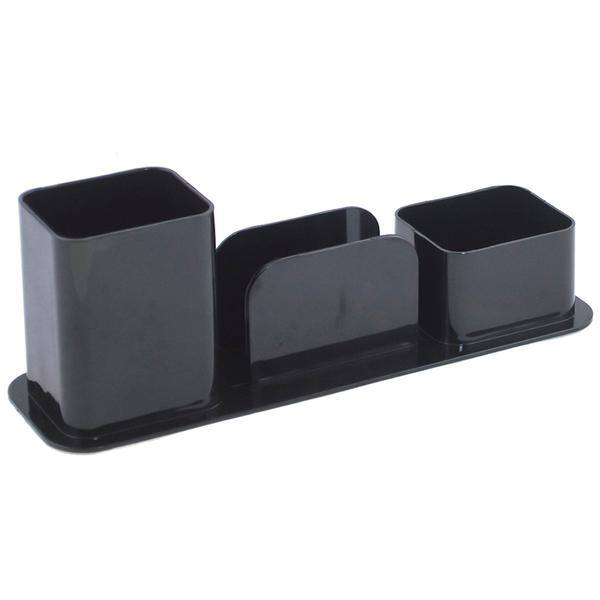 Porta Lápis / Clips / Lembrete, Poliestireno, Preto, Dello - CX 1 UN