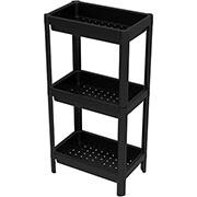 Estante plástica com 3 prateleiras, Base, Preta, 10112300002, Grifit - PT 1 UN Estante plástica com 3 prateleiras, Base, Preta, 10112300002, Grifit - PT 1 UN