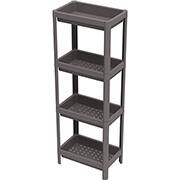 Estante plástica com 4 prateleiras, Base, Cinza, 10112300021, Grifit - PT 1 UN Estante plástica com 4 prateleiras, Base, Cinza, 10112300021, Grifit - PT 1 UN