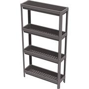 Estante plástica com 4 prateleiras, Linear, Cinza, 10112300027, Grifit - PT 1 UN Estante plástica com 4 prateleiras, Linear, Cinza, 10112300027, Grifit - PT 1 UN