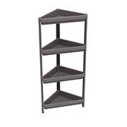 Estante plástica com 4 prateleiras, Canto, Preta, 10112300024, Grifit - PT 1 UN