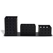 Porta lápis/clips/lembrete aço básico preto Geguton PT 1 UN