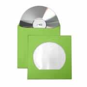 Envelope p/Cd /dvd 126x126mm verde limão c/janela Celucat BT 10 UN