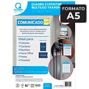 Quadro Expositor Multiuso, A5, Plástico, QMA5, Premium, Transparente, Plascony - PT 1 UN Quadro Expositor Multiuso, A5, Plástico, QMA5, Premium, Transparente, Plascony - PT 1 UN