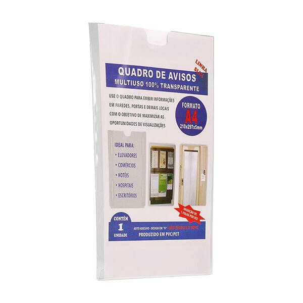 Quadro de Aviso A4 Slim 108 Plastic PT 1 UN