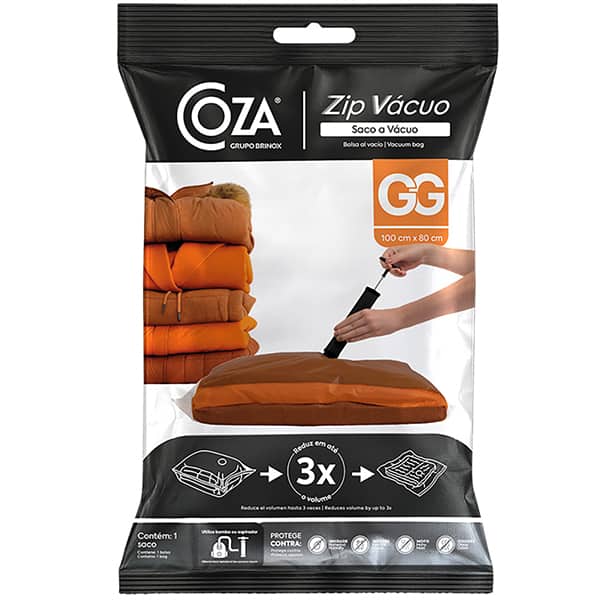 Saco Organizador a Vácuo GG, 100 x 80cm, 30283/3001, Coza - PT 1 UN Saco Organizador a Vácuo GG, 100 x 80cm, 30283/3001, Coza - PT 1 UN
