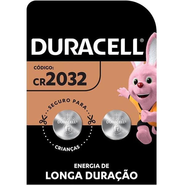 Pilha Moeda de Lítio Duracell CR2032 - 3 volts - BT 2 UN