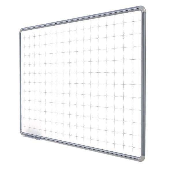 Quadro branco 90x60 moldura aluminio quadriculado 9046 Stalo PT 1 UN