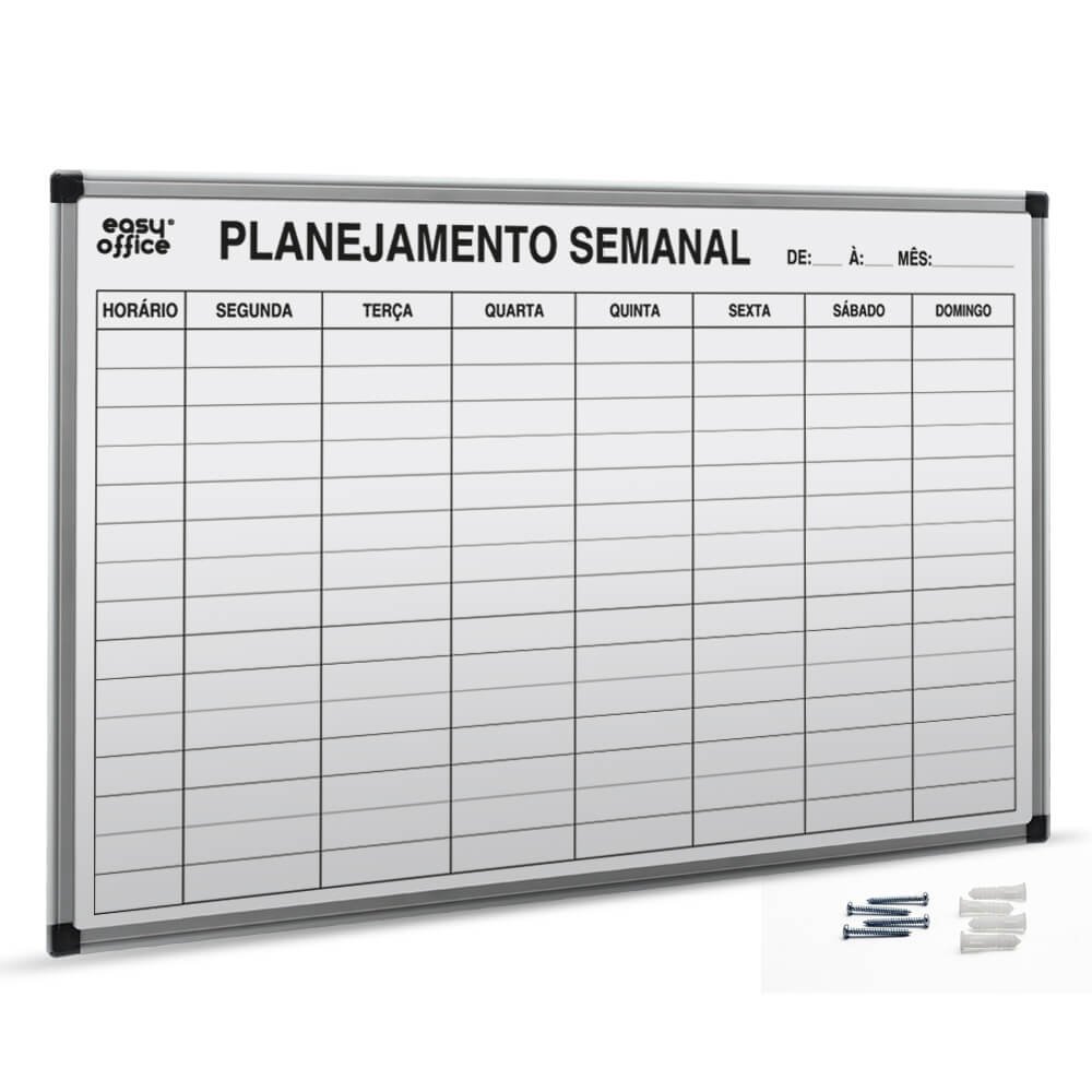 Quadro Branco Para Planejamento Semanal Planner 60x40cm Stalo