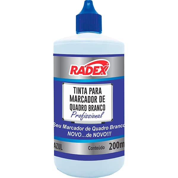 Reabastecedor p/pincel p/quadro branco 200ml azul Radex PT 1 UN