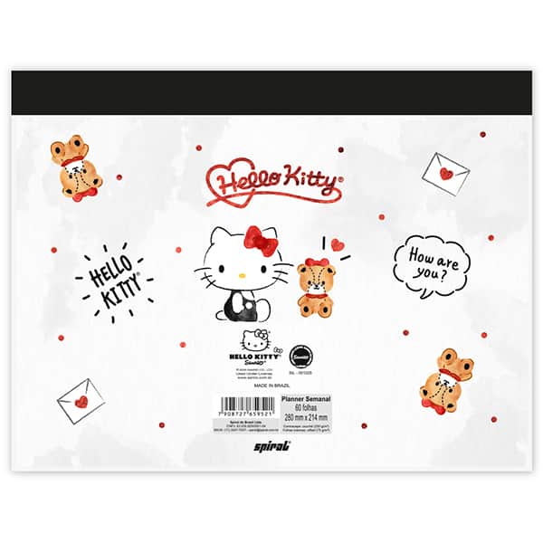 Planner de Mesa Semanal 60 Folhas, Hello Kitty, 2759521, Spiral Hki - PT 1 UN Planner de Mesa Semanal 60 Folhas, Hello Kitty, 2759521, Spiral Hki - PT 1 UN