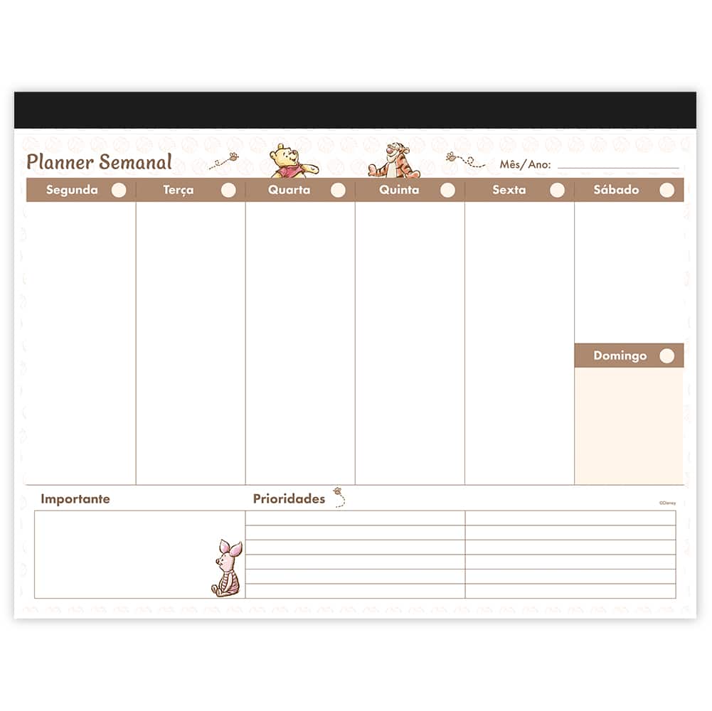 Planner de Mesa Semanal 60 Folhas, Ursinho Pooh, 2751297, Spiral Pooh - PT 1 UN Planner de Mesa Semanal 60 Folhas, Ursinho Pooh, 2751297, Spiral Pooh - PT 1 UN