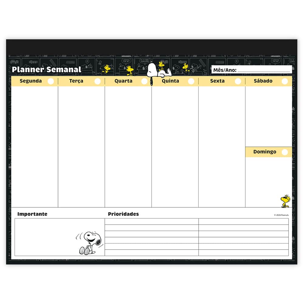 Planner de Mesa Semanal 60 Folhas, Snoopy, 2751303, Spiral Sno - PT 1 UN Planner de Mesa Semanal 60 Folhas, Snoopy, 2751303, Spiral Sno - PT 1 UN