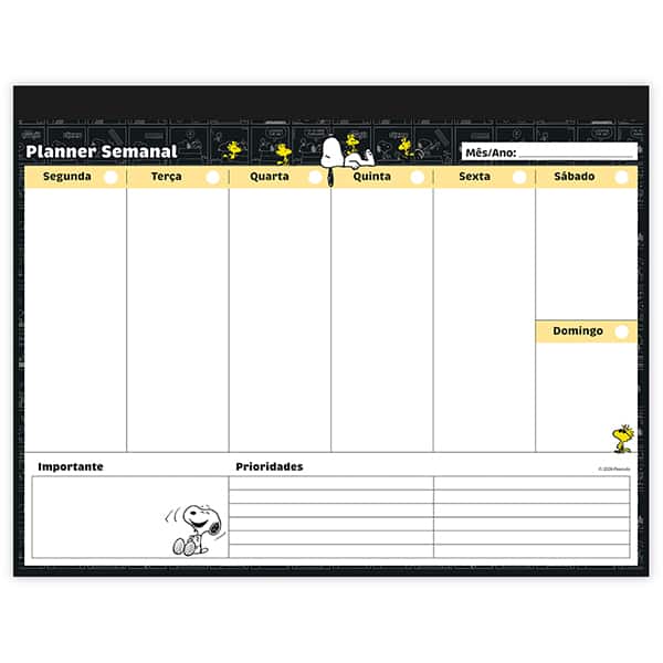 Planner de Mesa Semanal 60 Folhas, Snoopy, 2751303, Spiral Sno - PT 1 UN Planner de Mesa Semanal 60 Folhas, Snoopy, 2751303, Spiral Sno - PT 1 UN