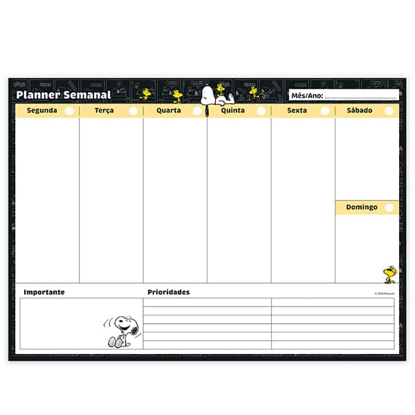 Planner de Mesa Semanal 60 Folhas, Snoopy, 2751303, Spiral Sno - PT 1 UN Planner de Mesa Semanal 60 Folhas, Snoopy, 2751303, Spiral Sno - PT 1 UN