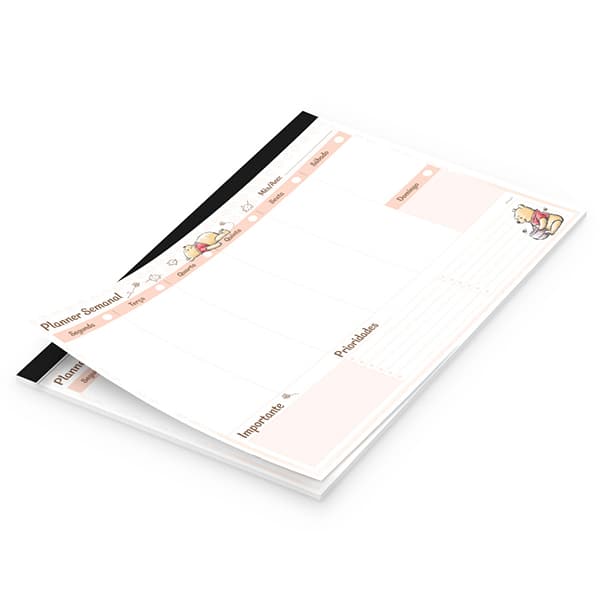 Planner semanal 214x280mm 60fls Pooh 2636256 Spiral Pooh PT 1 UN