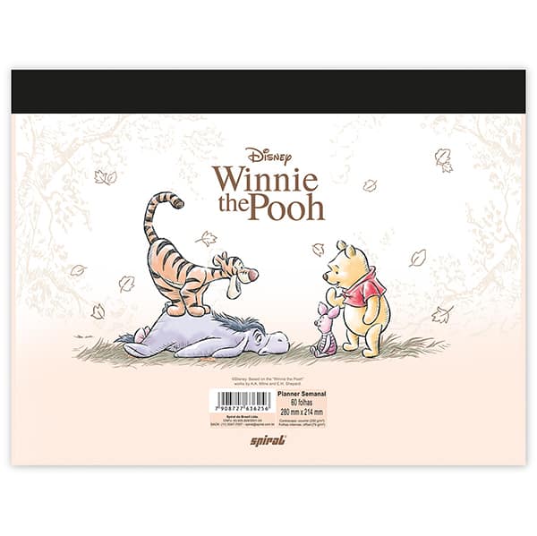 Planner semanal 214x280mm 60fls Pooh 2636256 Spiral Pooh PT 1 UN