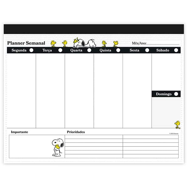 Planner semanal 214x280mm 60fls Snoopy 2635747 Spiral Sno PT 1 UN