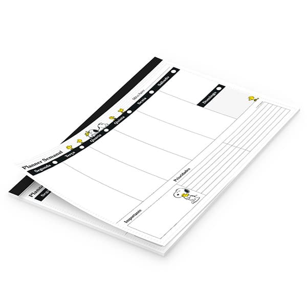 Planner semanal 214x280mm 60fls Snoopy 2635747 Spiral Sno PT 1 UN