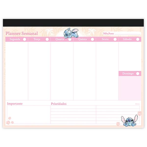 Planner semanal 214x280mm 60fls Stitch 2635754 Spiral Ds PT 1 UN