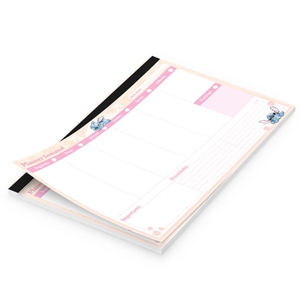 Planner semanal 214x280mm 60fls Stitch 2635754 Spiral Ds PT 1 UN