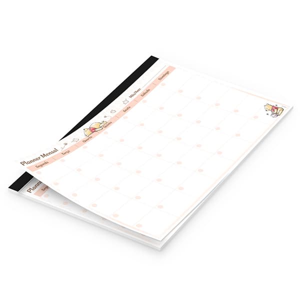 Planner mensal 214x280mm 24fls Pooh 2636249 Spiral Pooh PT 1 UN