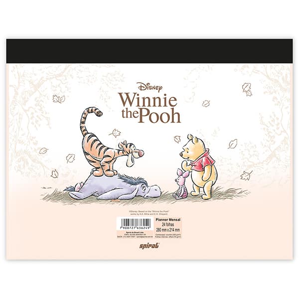 Planner mensal 214x280mm 24fls Pooh 2636249 Spiral Pooh PT 1 UN
