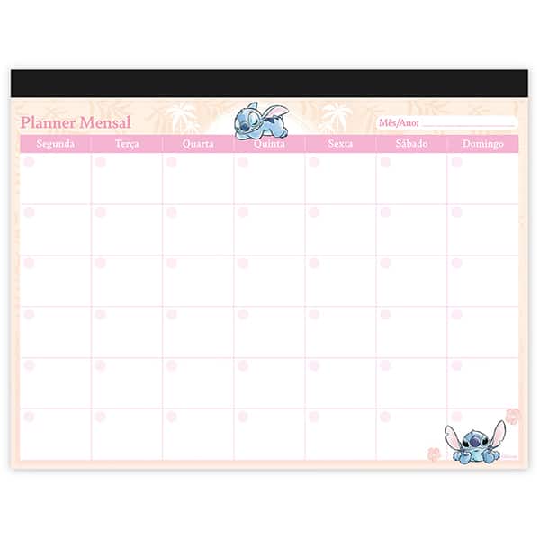 Planner mensal 214x280mm 24fls Stitch 2635716 Spiral Ds PT 1 UN