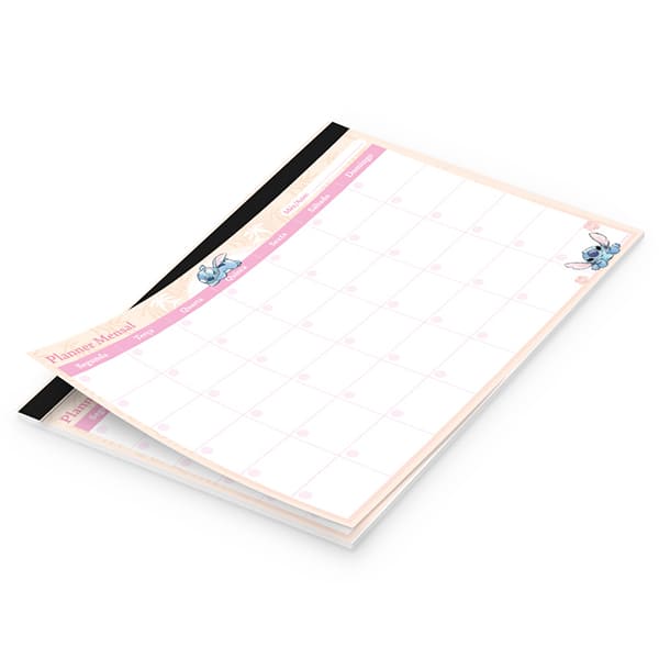 Planner mensal 214x280mm 24fls Stitch 2635716 Spiral Ds PT 1 UN