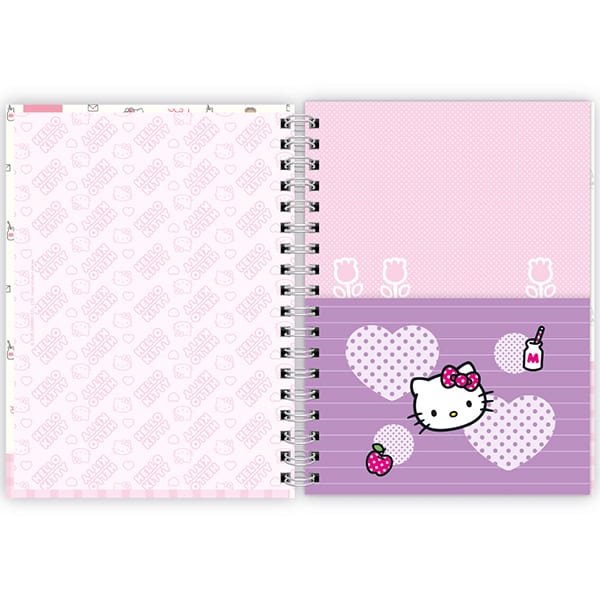 Planner Colegial 2026 Hello Kitty, 80 Folhas com espiral, 2636263, Spiral Hki - PT 1 UN