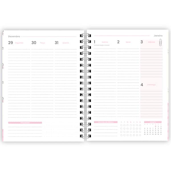 Planner Colegial 2026 Hello Kitty, 80 Folhas com espiral, 2636263, Spiral Hki - PT 1 UN