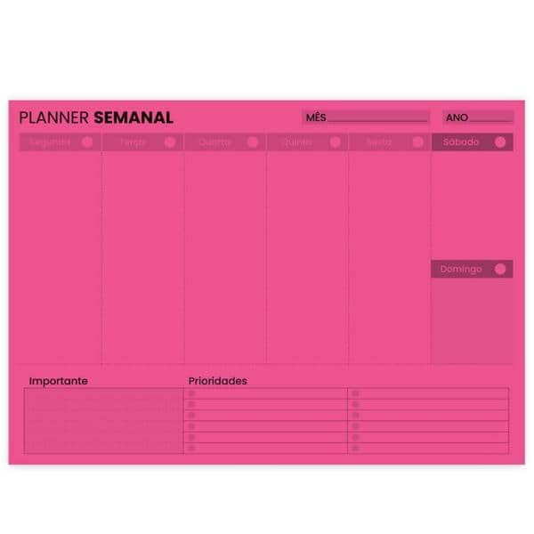 Planner semanal Lumi, 60 folhas, 2250090, Spiral Lumi - PT 1 UN