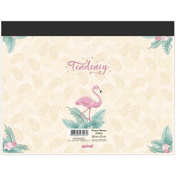 Planner mensal Flamingo, 24 folhas, 2332072, Spiral Ten - PT 1 UN