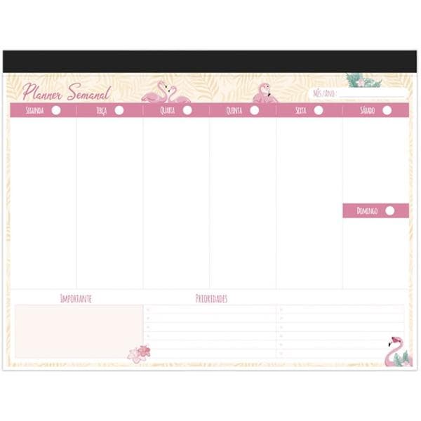 Planner semanal Flamingo, 60 folhas,2332164, Spiral Ten - PT 1 UN