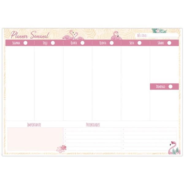 Planner semanal Flamingo, 60 folhas,2332164, Spiral Ten - PT 1 UN