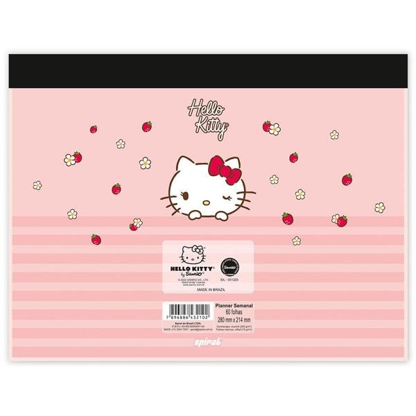 Planner semanal Hello Kitty, 60 folhas, 2332102, Spiral Hki - PT 1 UN