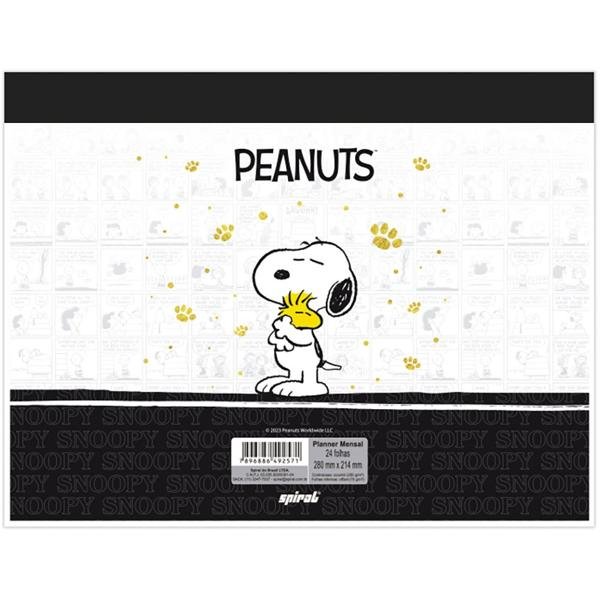 Planner De Mesa Mensal Snoopy - Peanuts Spiral - PT 1 UN