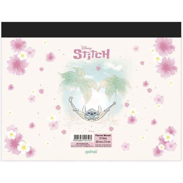 Planner De Mesa Mensal Disney Stitch Spiral - PT 1 UN