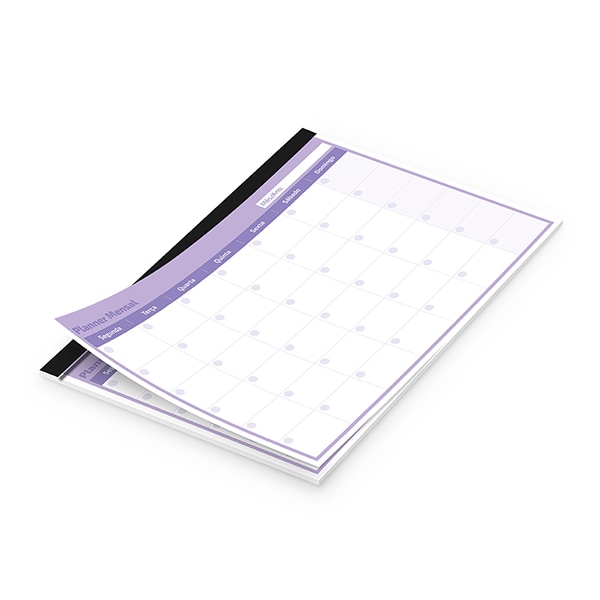 Planner de Mesa Mensal, 24 folhas, Soothing, Lilás, 2515060, Spiral Soot - PT 1 UN