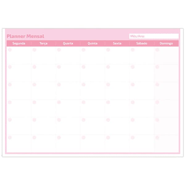 Planner de Mesa Mensal, 24 folhas, Soothing, Rosa, 2515077, Spiral Soot - PT 1 UN