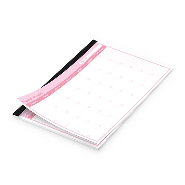 Planner de Mesa Mensal, 24 folhas, Soothing, Rosa, 2515077, Spiral Soot - PT 1 UN