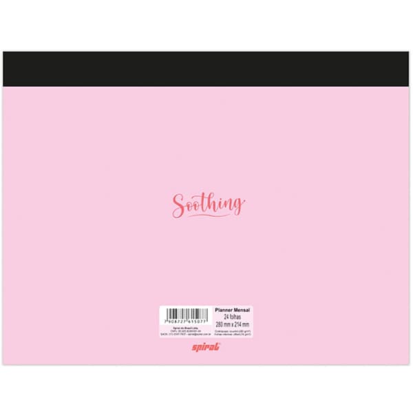 Planner de Mesa Mensal, 24 folhas, Soothing, Rosa, 2515077, Spiral Soot - PT 1 UN