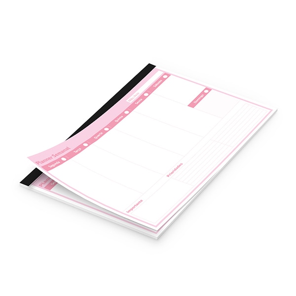 Planner de Mesa Semanal, 60 folhas, Soothing, Rosa, 2515138, Spiral Soot - PT 1 UN