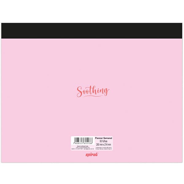 Planner de Mesa Semanal, 60 folhas, Soothing, Rosa, 2515138, Spiral Soot - PT 1 UN