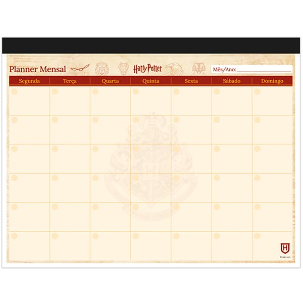 Planner de Mesa Mensal, 24 folhas, Harry Potter, 2515053, Spiral Hpt - PT 1 UN