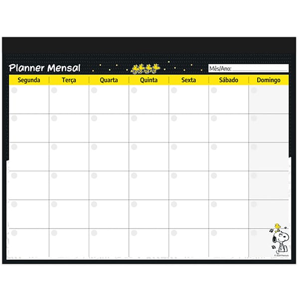 Planner de Mesa Mensal, 24 folhas, Snoopy, 2515084, Spiral Sno - PT 1 UN